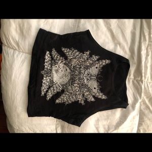 Black high necked tank crop top